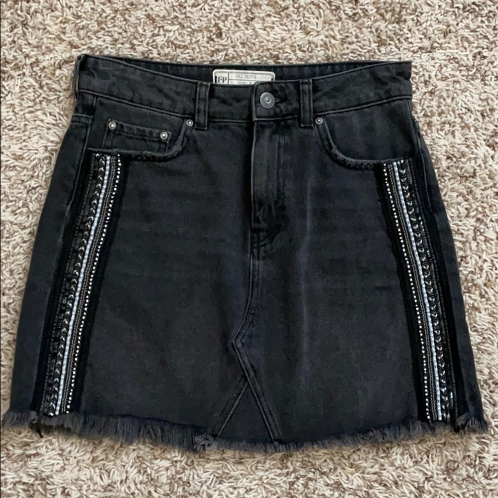 free people denim skirt